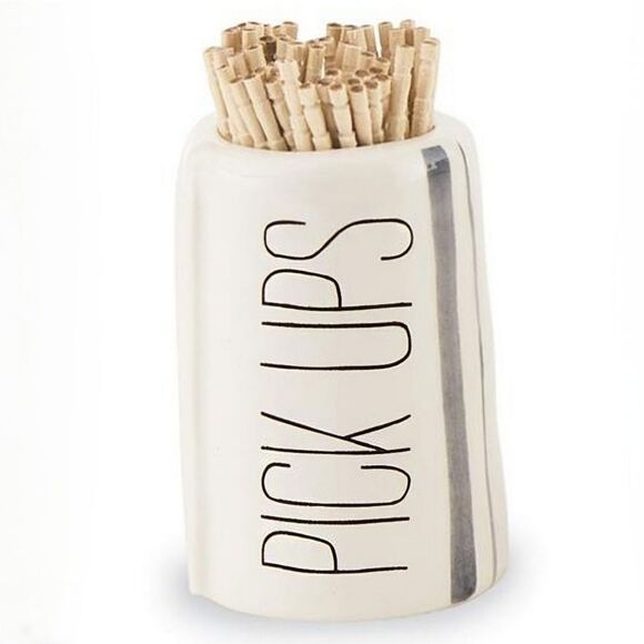 Bistro Ceramic PICK UPS Toothpick Holder with Toothpicks - Picture 2 of 6